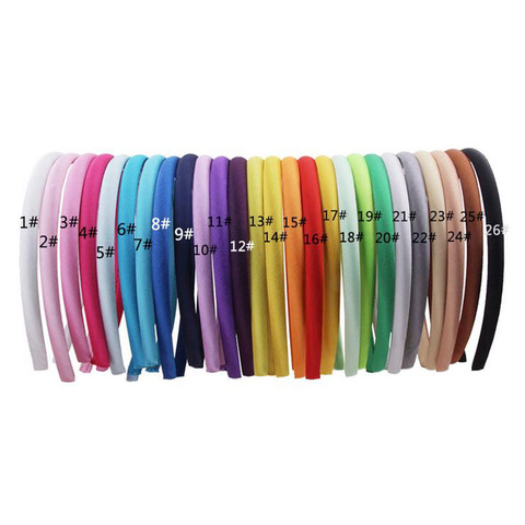 Bandeau élastique en Satin pour femmes, rouge, bleu, vert, rose, pour enfants, couleur unie, accessoires pour cheveux ► Photo 1/6