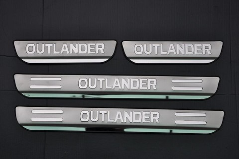 Plaque de seuil de porte en acier inoxydable, accessoires pour Mitsubishi Outlander 2013 – 2022 ► Photo 1/3
