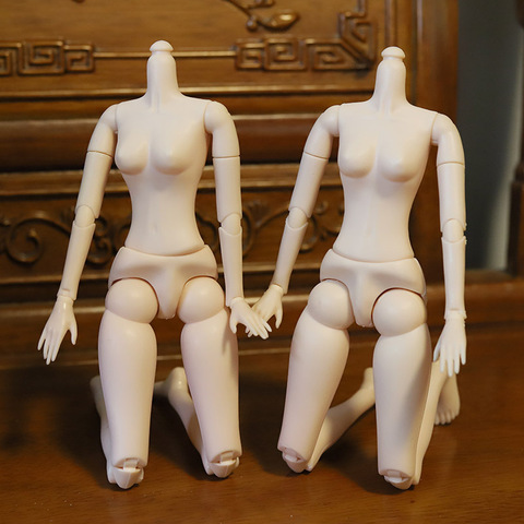 Poupée bébé nu avec articulations multiples, jouet pour filles avec maquillage et cheveux dorés, avec chaussures, taille 14 pouces, 36cm, BJD 1/4 ► Photo 1/6