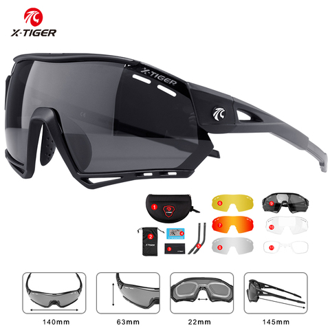 X-tiger lunettes de cyclisme polarisées sport hommes lunettes de soleil cyclisme montagne vélo lunettes vtt Protection cyclisme lunettes ► Photo 1/6