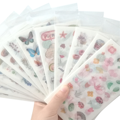 6 pièces/paquet Kawaii créatif bricolage Dariy décoration Scrapbooking autocollants Transparent washi planificateur autocollants 13 sélection ► Photo 1/6