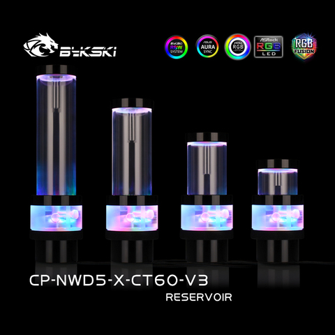 Bykski CP-NWD5-X-CT60-V3 nouveau Style RGB D5 pompe + réservoir Combo, AIO pompe à eau A-RGB réservoir d'eau cylindrique 60/100/150/200MM ► Photo 1/5