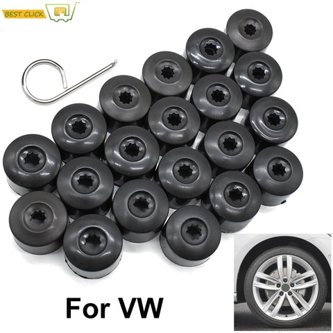 20pc 28mm écrou de roue boulon couvercle bouchons ensemble rond avec extracteur pour VW Caddy CC Jetta Phaeton Polo roues Center pneu bouchon de vis garde ► Photo 1/6