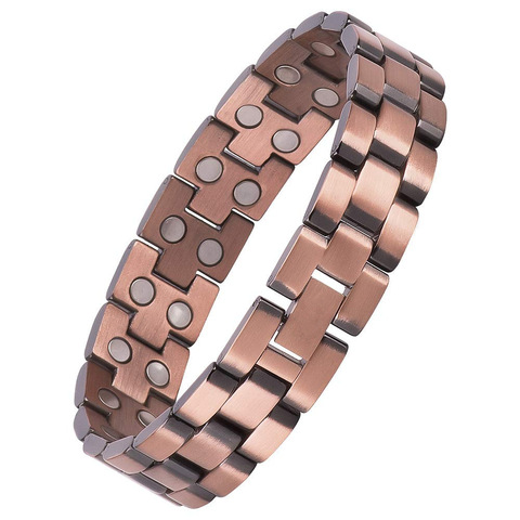 Bracelet en cuivre pour hommes, 13 couleurs, Bracelet magnétique Germanium, Vintage, chaîne hologramme et lien, pour hommes ► Photo 1/6