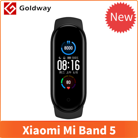 Xiaomi Mi Band 5 Bracelet intelligent 4 couleurs écran tactile Miband 5 Bracelet Fitness piste moniteur de fréquence cardiaque natation Sport Smartband ► Photo 1/6