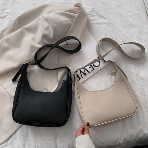 Sac à main d'épaule à glissière en cuir de rue en cuir d'unité centrale Mini sac à bandoulière décontracté rétro femme sac à bandoulière Simple ► Photo 1/6