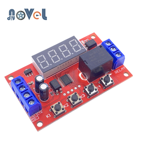 Module de temps réglable, minuterie numérique, relais, minuterie, interrupteur de commande, déclencheur de retard, DC 5V 12V 24V 10A ► Photo 1/6