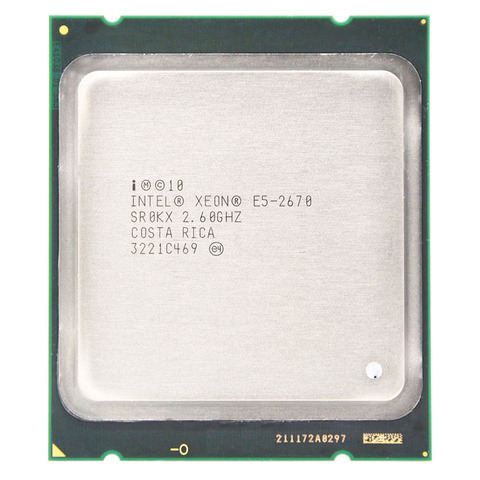 Intel xeon e5 2670 E5-2670 2.6GHz 20M Cache 8.00 GT/s LGA 2011 huit cœurs seize fils processeur d'unité centrale sutiable X79 carte mère ► Photo 1/2