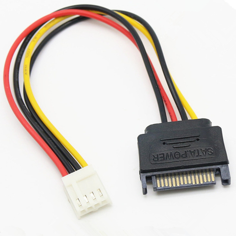 ITX FDD disquette 4Pin femelle 2.54mm à 15Pin SATA mâle adaptateur convertisseur carte mère alimentation fils câble cordon 18AWG fil 20CM ► Photo 1/1