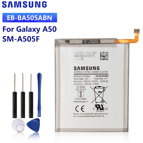 SAMSUNG – batterie de remplacement, EB-BA505ABN mAh, pour Samsung Galaxy A50 A505F SM-A505F A30s A30 A20 SM-A205FN 4000 ► Photo 1/6