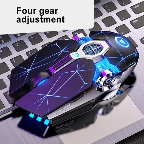 Filaire mécanique USB 7 boutons LED rétro-éclairé muet souris de jeu souris 800/1200/2400/3200 DPI silencieux Mause pour PC ordinateur portable ► Photo 1/6