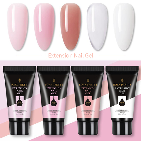 Né joli UV Gel vernis à ongles 30ml acrylique rapide bâtiment Extension Gel gelée claire tremper hors Gel vernis ongles conception d'art ► Photo 1/6