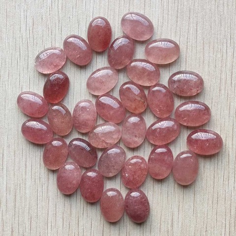 Perles cabochon ovales en pierre naturelle dorée fraise, pour la fabrication de bijoux, 13x18mm, vente en gros, 30 pièces/lot, livraison gratuite ► Photo 1/3