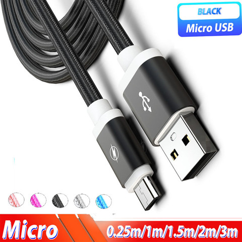 Câble Micro USB de charge Cordon de Chargeur Pour Samsung Galaxy A3 A5 A7J3 2016 S6/S7/Bord J3 J5 J7 2017 J4 J6 J8 J5 A6 A7 2022 A10 M10 ► Photo 1/6