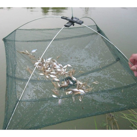 Filet de pêche pliable Portable 60x60cm, en Nylon, pour crevettes, pour pêche en plein air ► Photo 1/5