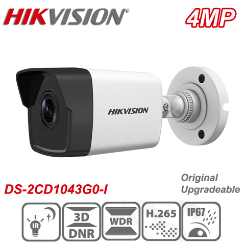 Hikvision-caméra de surveillance Bullet IP POE hd 4MP (DS-2CD1043G0-I), étanche IP67, avec codec H.265, produit d'origine ► Photo 1/5