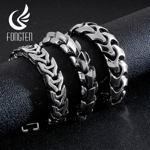 Fongten – Bracelet Viking cubain pour hommes, Punk Rock rétro, chaîne à maillons en acier inoxydable, bijoux ► Photo 1/6
