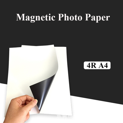 Papier photographique magnétique A4 4R, pâte magnétique, impression à jet d'encre, autocollants brillants, mat, aimant pour réfrigérateur, diy bricolage ► Photo 1/5