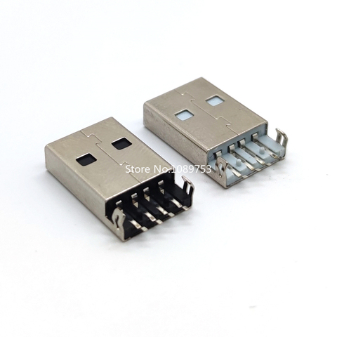 Connecteur de prise USB 2.0 4 broches A mâle, 10 pièces/lot, pour évier 2.5, câble SMT, connecteurs PCB, blanc/noir ► Photo 1/6