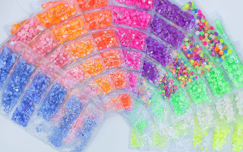 Strass lumineux en verre à paillettes, breloques fluorescentes à dos plat, pour Nail Art, SS6-SS20, Strass lumineux, pour les ongles, décoration pour les ongles et les ongles ► Photo 1/6