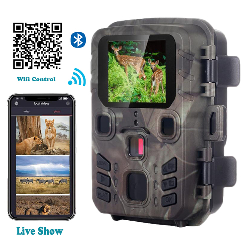 Caméra de chasse et de suivi des sentiers du gibier, avec Wifi et Bluetooth, contrôle par application, WIFI301 24mp 1296P, Vision nocturne, pièges photos de la faune ► Photo 1/6