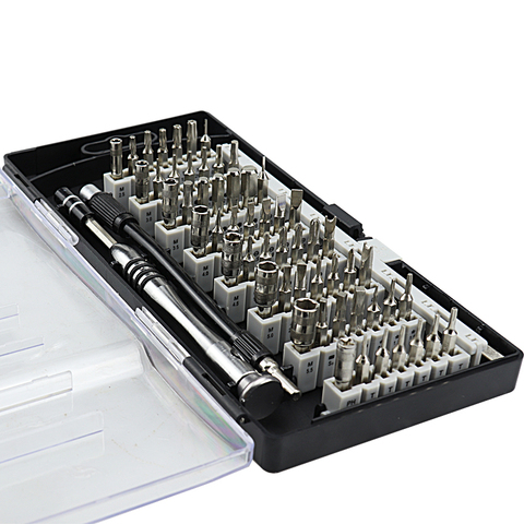 Jeu de tournevis de précision à cliquet magnétique 60/25 en 1, embout hexagonal polyvalent, Kit d'outils de réparation manuel pour la réparation de téléphones ► Photo 1/6