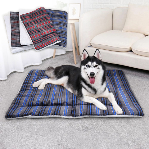 Coussin pour animaux de compagnie en coton, tapis de lit pour chiens, doux, couverture chaude pour chiots, transat en molleton solide, pour petits, moyens et grands chiots ► Photo 1/6