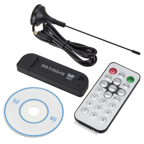 Sdr + Dab + Fm Tv Dvb-T Stick Rtl2832U + R820T2 Tv carte récepteur Usb 2.0 numérique Tv Tuner Usb Fm + Dab + Dvb-T + Sdr Dongle Stick ► Photo 1/6