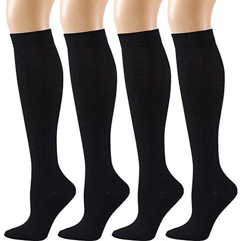 Chaussettes de Compression noir hommes femmes chaussettes de course varices veine genou haute jambe soutien Stretch pression Circulation bas Long ► Photo 1/6