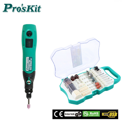 Proskit – Mini perceuse sans fil, graveur, rectifieuse électrique, stylo de gravure USB avec accessoires pour outil électrique rotatif Dremel ► Photo 1/6