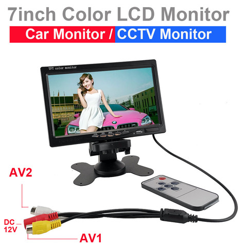 Moniteur de caméra couleur 7 pouces | 2ch, entrée vidéo, moniteur de vidéosurveillance pal & ntsc, vue automatique pour caméra ► Photo 1/6