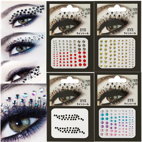 Bijou Sexy en cristal, 3D, bricolage temporaire des yeux en diamant, outils de maquillage de fête de Festival, autocollant à paillettes, ornement de maquillage, 1 pièce ► Photo 1/5