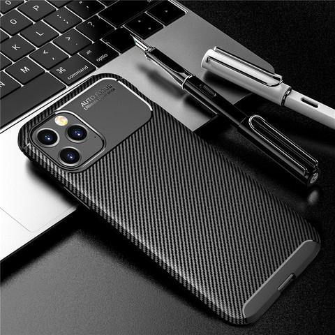 Étui en fibre de carbone pour iPhone 12 Pro Max étui Mini SE 2022 11 X XR XS 8 7 6 housse pare-chocs de téléphone souple pour Apple iPhone 12 Pro Funda ► Photo 1/6