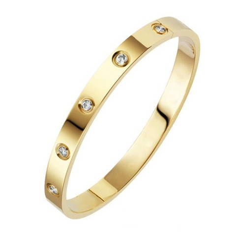 Bracelet en métal haute qualité femmes unisexe coréen mode Couple accessoires cadeaux en gros exquis cristal luxe bracelets ► Photo 1/5