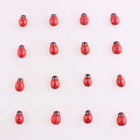 50 pièces coccinelle autocollants pâques Scrapbooking boutons belle rouge petits boutons en bois pour couture vêtement fournitures accessoire E ► Photo 1/4