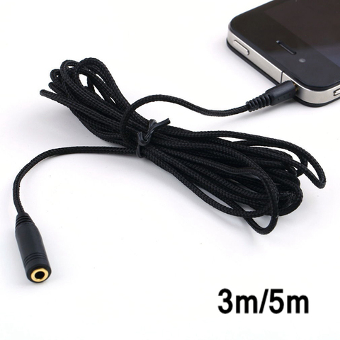 3.5mm adaptateur d'extension stéréo Audio casque Extension femelle à mâle câble longe en tissu écouteur plaqué or Audio Jack ligne ► Photo 1/6