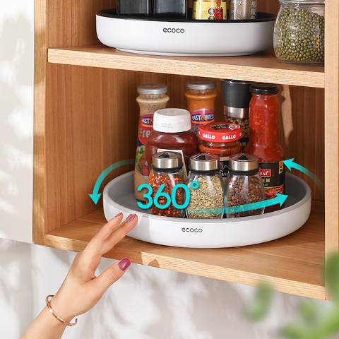 Étagère de rangement rotative à 360 °, organisateur d'assaisonnements multifonctionnel, support antidérapant pour fournitures de cuisine pour la maison ► Photo 1/6