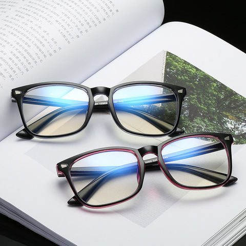 Lunettes à lunettes de Protection lumière bleue, pour ordinateur, pour jeu d'ordinateur, monture transparente UV400, Anti-rayons bleus ► Photo 1/6