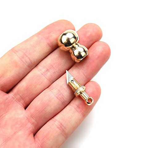 EDC couteau d'extérieur outil de coupe en laiton, multi-outil Portable Mini porte-clés pendentif outil couteau à Capsule petit outil de coupe ► Photo 1/6