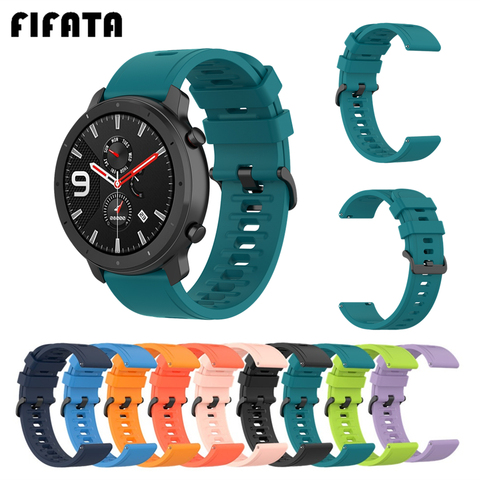 Ifata – Bracelet de montre Amazfit GTR, en Silicone, 47mm 42mm, pour Huami Amazfit Stratos 3 2S BipS GTS Pace 22/20mm ► Photo 1/6