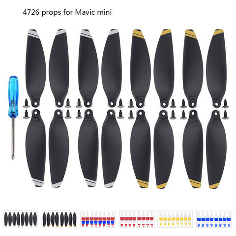 16 pièces hélice de remplacement pour DJI Mavic Mini Drone 4726 poids léger accessoires lame aile ventilateurs accessoire pièces de rechange Kits de vis ► Photo 1/6