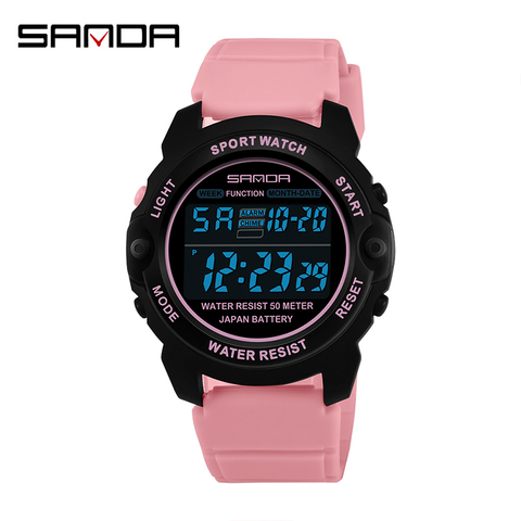 SANDA-montres de sport pour femmes, numérique, horloge, tendance décontracté, LED étanche ► Photo 1/6