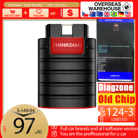 Scanner de Diagnostic de voiture de lecteur de Code de voiture de Bluetooth de systèmes complets de Scanner de ThinkDiag OBD2 pour l'ecu bidirectionnel ► Photo 1/5