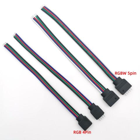 5 pcs/lot 4pin 5pin LED RGB RGBW prise connexion câble fil pour 5050 RGB RGBW bande lumière connecteur mâle et femelle prise ► Photo 1/6