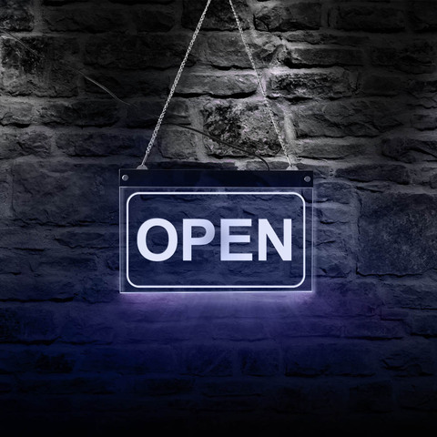 Enseigne Open LED affaires affiche panneau publicitaire haute visibilité affichage électrique signe lumière pour murs fenêtre boutique Bar hôtel ► Photo 1/6