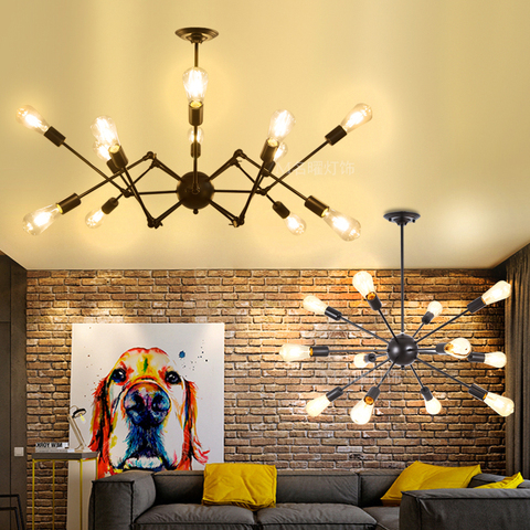 Lampe suspendue industrielle et moderne en fer au style américain, luminaire décoratif d'intérieur, luminaire d'intérieur, idéal pour un loft, un salon ► Photo 1/6