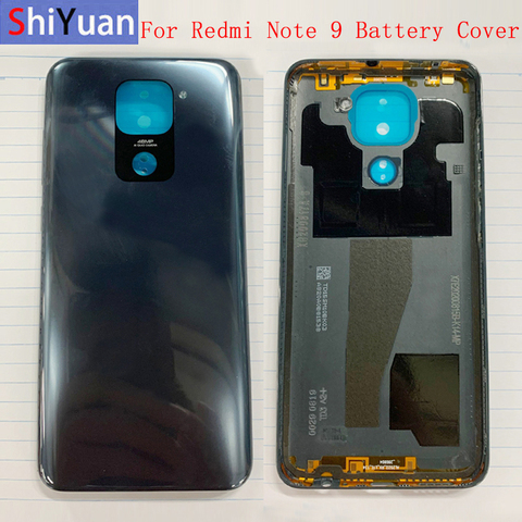 Étui de batterie d'origine pour Xiaomi Redmi Note 9, boîtier arrière, cadre de caméra avec Logo ► Photo 1/6