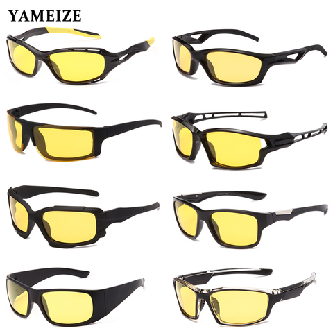 YAMEIZE – lunettes de Vision nocturne Anti-éblouissement pour hommes et femmes, polarisées, pour la conduite, verres jaunes, sport ► Photo 1/6