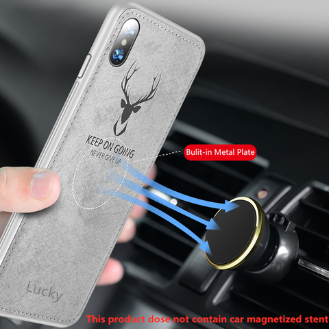 Hot tissu Texture cerf 3D doux TPU magnétique étui de voiture pour Meizu 16S 16XS 16X 16th 16 15 16Plus 6T 6S M6S M6 M8 V8 Pro X8 intégré aimant plaque étui pour Meizu Note 9 8 M6 M5 Note couverture Silicone Funda Etui ► Photo 1/6