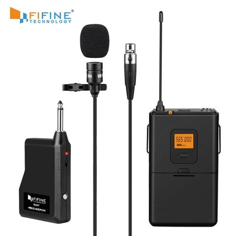Système de Microphone à revers sans fil Fifine 20 canaux UHF avec émetteur Bodypack, Mini micro à revers et récepteur Portable ► Photo 1/6